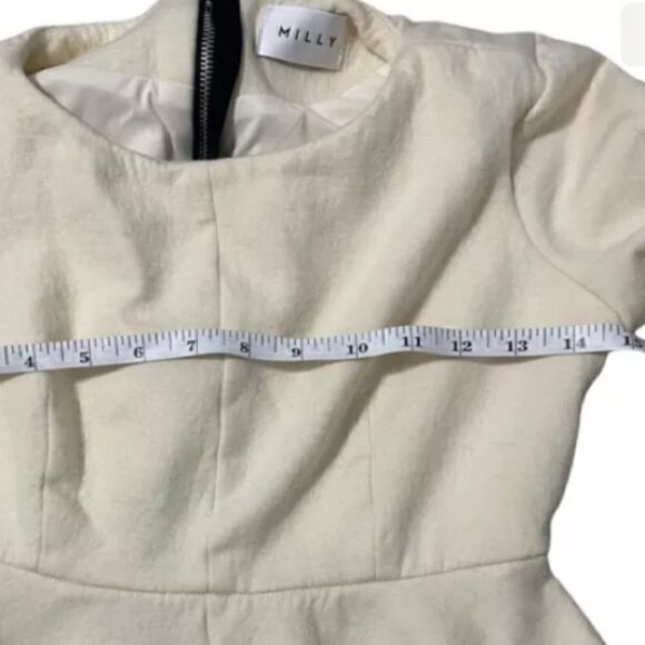 Milly Long Sleeve Cream Smocked Sweater Dress - Picture 5 of 5